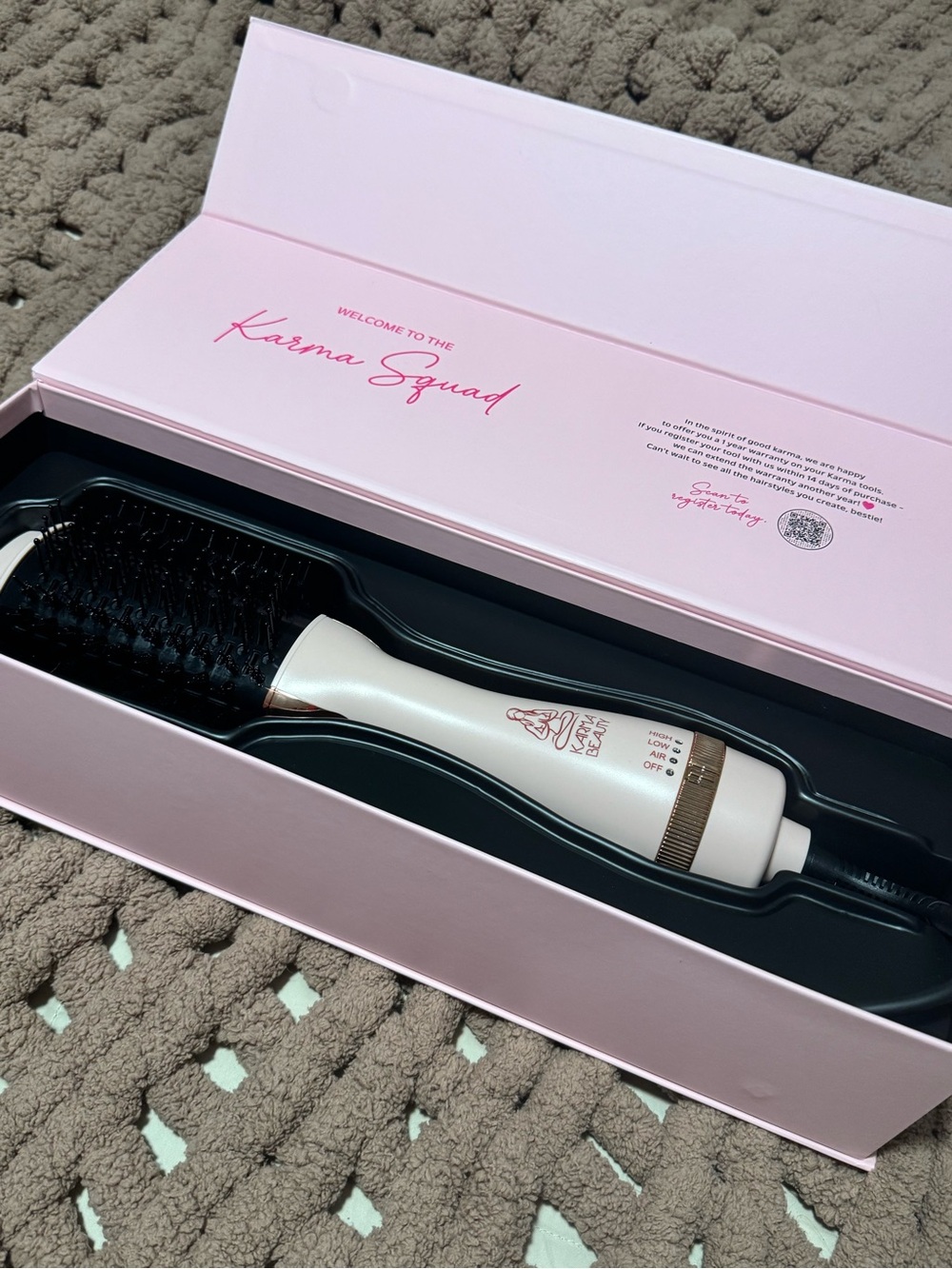 White Heated Styling Brush - Men Grooming
